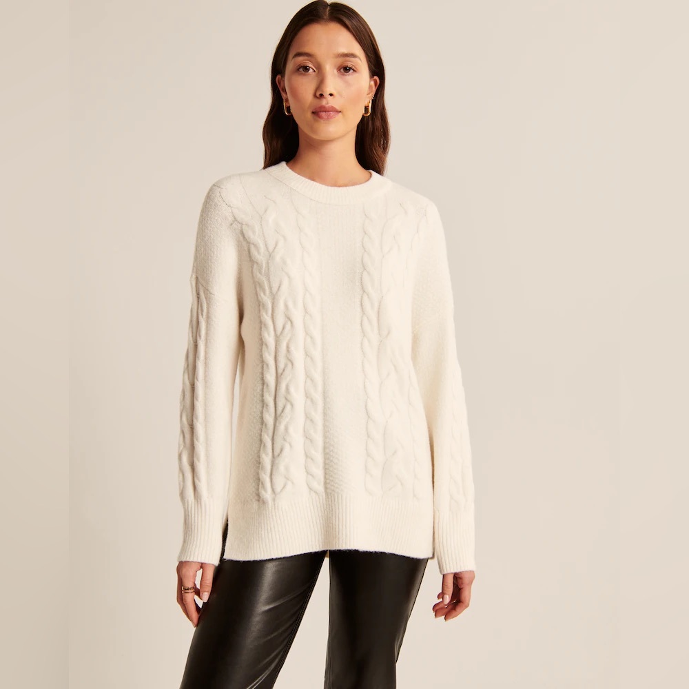 Abercrombie oversized fluffy cable sweater